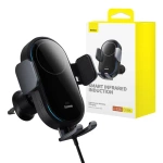 Samochodowy uchwyt  Baseus LightChaser z ładowarką indukcyjną  (czarny)