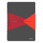 KOŁONOTATNIK A4 LEITZ OFFICE 46470025 CZERWONY W KRATKĘ TWARDA 90KART