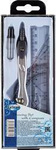 KOMPLET GEOMETRYCZNY LINIJKA 15CM EKIERKA*2 CENTRUM 80976 KĄTOMIERZ CYRKIEL GRAFITY