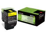 TONER ORYGINALNY LEXMARK 80C20Y0 YELLOW 1000 STRON