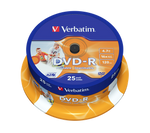 PŁYTA DVD-R 4,7GB 16X VERBATIM DATALIFE PLUS 43538 CAKE 25 SZT.