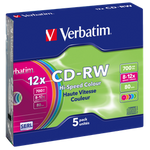 PŁYTA CD-RW 700MB 12X VERBATIM DATALIFE PLUS 43167 SLIM 5 SZT.