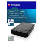 ZEWNĘTRZNY DYSK TWARDY, VERBATIM, 3.5", STORE,N,SAVE, USB 3.0, 47686, BLISTR, CZARNA