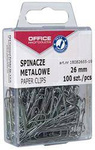 SPINACZE METALOWE 26MM OFFICE PRODUCTS SREBRNE 100SZT.