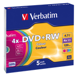 PŁYTA DVD+RW 4,7GB 4X VERBATIM DATALIFE PLUS 43297 SLIM 5 SZT.