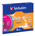 PŁYTA DVD-R 4,7GB 16X VERBATIM DATALIFE PLUS 43557 SLIM 5 SZT.