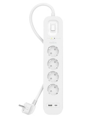 BELKIN LISTWA PRZECIWPRZEPIĘCIOWA SURGEPLUS 4X SCHUKO 1XUSB-A 1XUSB-C 525J 2M