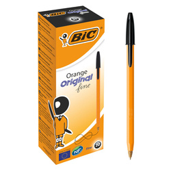 DŁUGOPIS JEDNORAZOWY BIC ORANGE ORIGINAL FINE 8099231 CZARNY 0.8MM POMARAŃCZOWA OBUDOWA