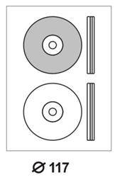 ETYKIETY SAMOPRZYLEPNE 117X117MM CD EPRIMO E84657 BIAŁE 100ARK*2SZT