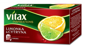 HERBATA LIMONKA Z CYTRYNĄ VITAX INSPIRATIONS 20 TOREBEK