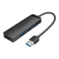 HUB USB 3.0 Z 4 PORTAMI I ZASILANIEM VENTION CHLBD 0,5M CZARNY