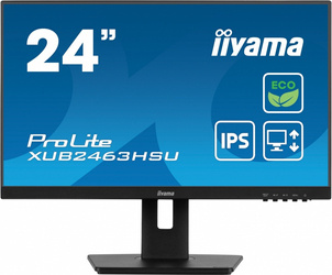 IIYAMA MONITOR 23.8 CALA PROLITE XUB2463HSU-B1 IPS,100HZ,ECO,3MS,SLIM,HDMI,DP,2X USB3.22X2W,HAS(150MM),TCO,EPEAT