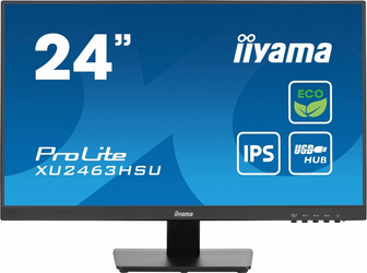 IIYAMA MONITOR 24 CALE XU2463HSU-B1 IPS,100HZ,ECO,3MS,SLIM,HDMI,DP,2X USB3.2 ,TCO,EPEAT