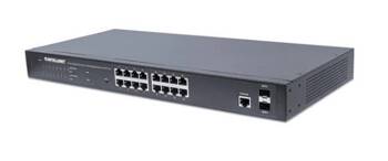 INTELLINET PRZEŁĄCZNIK GIGABIT ZARZĄDZALNY 16X RJ45 POE+/2 SLOTY SFP