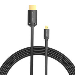 KABEL HDMI-D MĘSKI DO HDMI-A MĘSKI VENTION AGIBG 1,5M, 4K 60HZ (CZARNY)