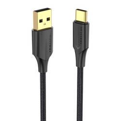 KABEL ŁADOWANIA USB 2.0 DO USB-C VENTION CTFBF LED 3A 1M (CZARNY)