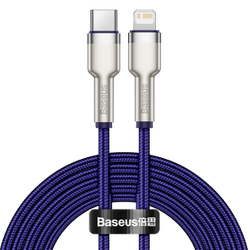 KABEL USB-C DO LIGHTNING BASEUS CAFULE, 20W, 2M (FIOLETOWY)