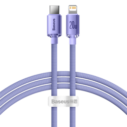 KABEL USB-C DO LIGHTNING BASEUS CRYSTAL SHINE, 20W, PD, 1.2M (FIOLETOWY)