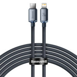 KABEL USB-C DO LIGHTNING BASEUS CRYSTAL SHINE, 20W, PD, 2M (CZARNY)