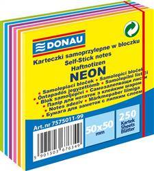 KARTECZKI SAMOPRZYLEPNE 50X50MM DONAU NEON 250KART