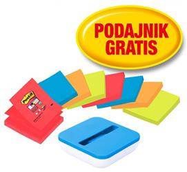 KARTECZKI SAMOPRZYLEPNE  76X76MM 3M POST-IT® Z-NOTES  VAL-SS8P-R330 MIX KOLORÓW 8X90 KART