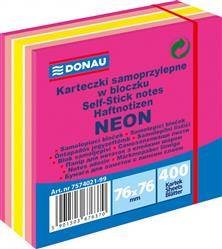 KARTECZKI SAMOPRZYLEPNE 76X76MM DONAU MIX NEON-PASTEL 400KART