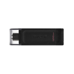 KINGSTON USB FLASH DISK, USB 3.0, 128GB, DATATRAVELER 70, CZARNY, DT70/128GB, USB C