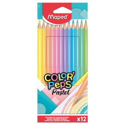 KREDKI MAPED COLORPEPS PASTEL TRÓJKĄTNE 12 SZT