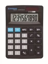 Kalkulator biurowy 127x88x23mm DONAU TECH czarny solarne+bateria