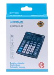 Kalkulator biurowy 137x101x30mm DONAU TECH OFFICE czarny solarne+bateria