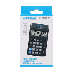 Kalkulator kieszonkowy 116x68x18mm DONAU TECH czarny bateria