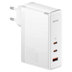 ŁADOWARKA SIECIOWA BASEUS GAN5 PRO 2XUSB-C + USB, 140W (BIAŁA)