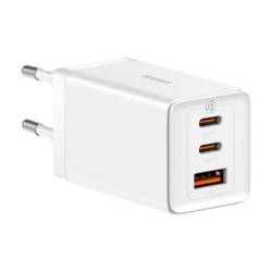 ŁADOWARKA SIECIOWA BASEUS GAN5 PRO 2XUSB-C + USB, 65W (BIAŁA)