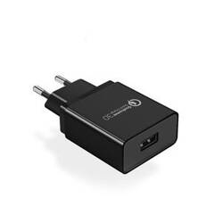 ŁADOWARKA SIECIOWA UGREEN CD122, 18W, QC 3.0, USB (CZARNA)