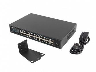 LANBERG SWITCH 24X1GB POE+ 2XGB 2XSFP RACK 19'' GIGABIT ETHERNET 360W