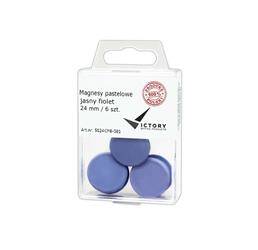 MAGNESY 24MM VICTORY OFFICE PRODUCTS 5024KM6-081 PASTELOWE JASNOFIOLETOWE 6SZT