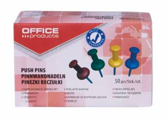 PINEZKI TABLICOWE KOLOROWE OFFICE PRODUCTS 50SZT