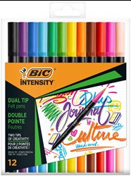 PISAKI DWUSTRONNE BIC INTENSITY DUAL TIP PASTEL 989695 MIX*12