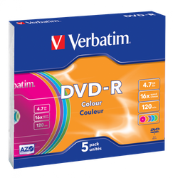 PŁYTA DVD-R 4,7GB 16X VERBATIM DATALIFE PLUS 43557 SLIM 5 SZT.