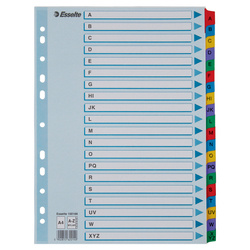 PRZEKŁADKI A-Z A4 ESSELTE MYLAR 100166 MIX KARTON 160G