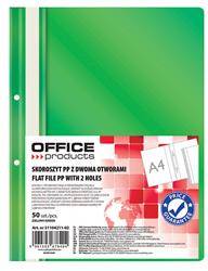 SKOROSZYT WPINANY A4 OFFICE PRODUCTS 2 OTWORY ZIELONY PP 100/170MIKR