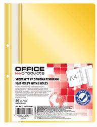 SKOROSZYT WPINANY A4 OFFICE PRODUCTS 2 OTWORY ŻÓŁTY PP 100/170MIKR