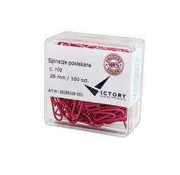 SPINACZE OKRĄGŁE 28MM VICTORY OFFICE PRODUCTS 60286100-093 PASTELOWE RÓŻOWE METALOWEPOWLEKANE W POJEMNIKU PLASTIKOWYM 100SZT