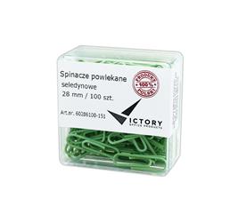 SPINACZE OKRĄGŁE 28MM VICTORY OFFICE PRODUCTS 60286100-151 PASTELOWE SELEDYNOWE METALOWEPOWLEKANE W POJEMNIKU PLASTIKOWYM 100SZT