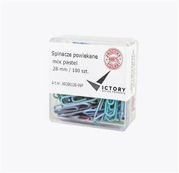 SPINACZE OKRĄGŁE 28MM VICTORY OFFICE PRODUCTS 60286100-99P MIX KOLORÓW METALOWEPOWLEKANE W POJEMNIKU PLASTIKOWYM 100SZT