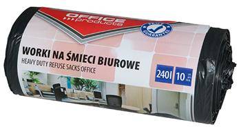 WORKI NA ŚMIECI LDPE OFFICE PRODUCTS CZARNE 240L 10SZT.