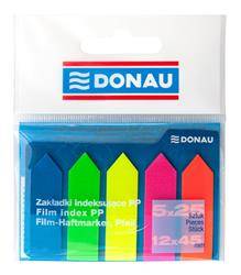 Zakładki indeksujące foliowe 12x45mm DONAU mix kolorów 5x25 szt